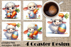 Happy Easter Square Coaster Sublimation Product Image 1