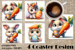 Happy Easter Square Coaster Sublimation Product Image 1