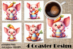 Happy Easter Square Coaster Sublimation Product Image 1