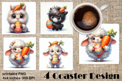 Happy Easter Square Coaster Sublimation Product Image 1