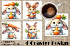 Happy Easter Square Coaster Sublimation Product Image 1