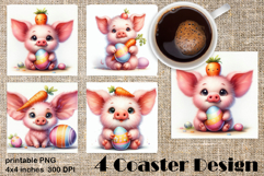 Happy Easter Square Coaster Sublimation Product Image 1