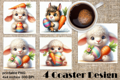 Happy Easter Square Coaster Sublimation Product Image 1