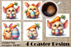 Happy Easter Square Coaster Sublimation Product Image 1