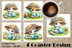 Happy Easter Square Coaster Sublimation Product Image 1