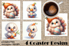 Happy Easter Square Coaster Sublimation Product Image 1
