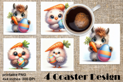 Happy Easter Square Coaster Sublimation Product Image 1