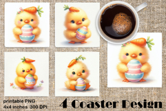Happy Easter Square Coaster Sublimation Product Image 1