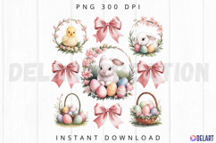 Happy Easter Coquette Sublimation PNG Product Image 1