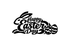 Happy Easter Day Abstract Typography Horizontal Design Product Image 1