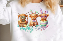 Happy Easter Day Highland Cow PNG Product Image 2
