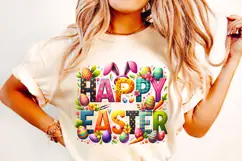 Happy Easter PNG, Easter Bunny PNG, Easter Shirt PNG, Easter Product Image 1