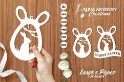 Bunny Egg Tag for Easter Gift, Laser Cut &amp; Paper Cut Design Product Image 1