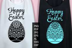 Happy Easter egg t-shirt design Mandala print Zentangle art Product Image 1