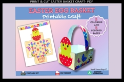 Easter Egg Basket Printable Craft for Kids Coloring Activity Product Image 1