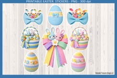 Cute Pastel Crochet Easter stickers, Png Printable Stickers Product Image 1