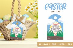 Happy Easter with Egg on The Grass Illustration Gift Tag Product Image 1