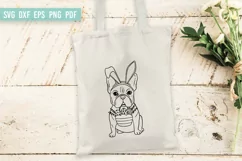 Easter Dog SVG | French Bulldog SVG | Dog with rabbit ears Product Image 3