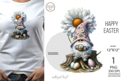 Easter Gnome| Gnome with Eggs flowers| Easter sublimation Product Image 1