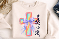 He is Risen PNG, Christian Easter SVG, Religious Easter PNG, Cross Sublimation, Faith PNG, Church Shirt Design, Bible Verse SVG, Jesus PNG, Watercolor Cross, Easter Cross PNG