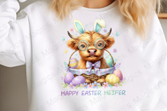 Happy Easter Highland Cow Egg PNG Product Image 2