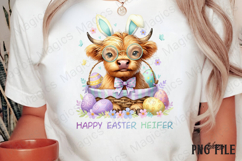 Happy Easter Highland Cow Egg PNG Product Image 3