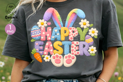 Happy Easter Bunny Ear Faux Yarn Spring Easter Egg Product Image 1