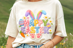 Happy Easter Bunny Ear Faux Yarn Spring Easter Egg Product Image 3