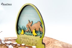 Happy Easter Laser Cut Design | Easter Bunny SVG Product Image 3