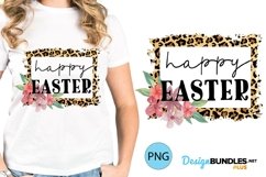 Happy Easter Leopard Frame Easter Sublimation Shirt