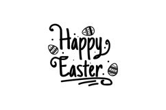 Happy easter lettering typography design and egg decorative Product Image 1