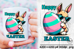 Happy Easter sublimation, Easter bunny png Product Image 1