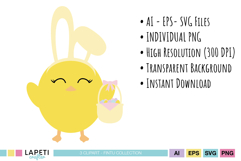 Pastel Easter lettering and bunny egg clipart set for spring scrapbooking and printables.