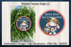 Bunny Kisses And Easter Wishes, Door Sign, Sublimation PNG Product Image 3