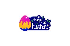 Happy easter sticker design template vector Product Image 1