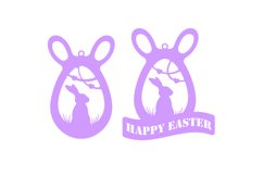 Bunny Egg Tag for Easter Gift, Laser Cut &amp; Paper Cut Design Product Image 2