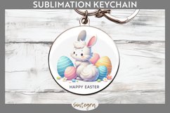 Happy Easter v1 Round Keychain Sublimation Product Image 1