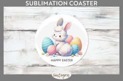 Happy Easter v1 Round Coaster Sublimation Product Image 1