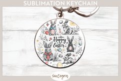 Happy Easter v14 Round Keychain Sublimation Product Image 1