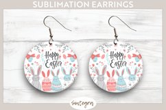 Happy Easter v16 Round Earrings Sublimation Product Image 1