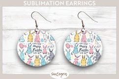 Happy Easter v20 Round Earrings Sublimation Product Image 1