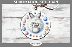 Happy Easter v6 Round Keychain Sublimation Product Image 1