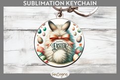 Happy Easter v9 Round Keychain Sublimation Product Image 1