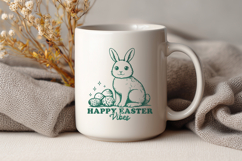Happy Easter Vibes SVG | Cute Bunny Easter PNG Trendy Design Product Image 3