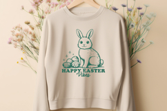 Happy Easter Vibes SVG | Cute Bunny Easter PNG Trendy Design Product Image 2