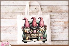 Happy Easter Gnome vintage pickup truck with Easter eggs png Product Image 2