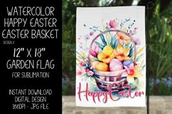 Watercolor Happy Easter Basket Garden Flag Sublimation, d2 Product Image 1
