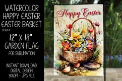 Watercolor Happy Easter Basket Garden Flag Sublimation, d4 Product Image 1