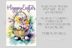Watercolor Happy Easter Basket Garden Flag Sublimation, d5 Product Image 2