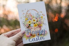 Easter Card, Happy Easter Basket Printable Greeting Card, d1 Product Image 3